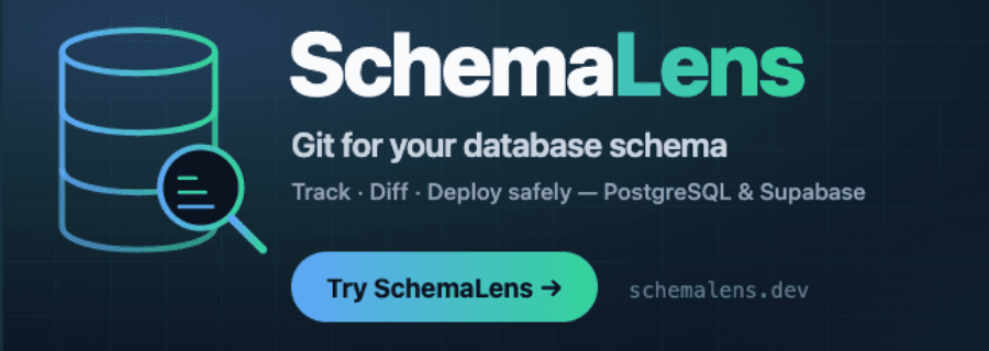 SchemaLens — Git for your database schema